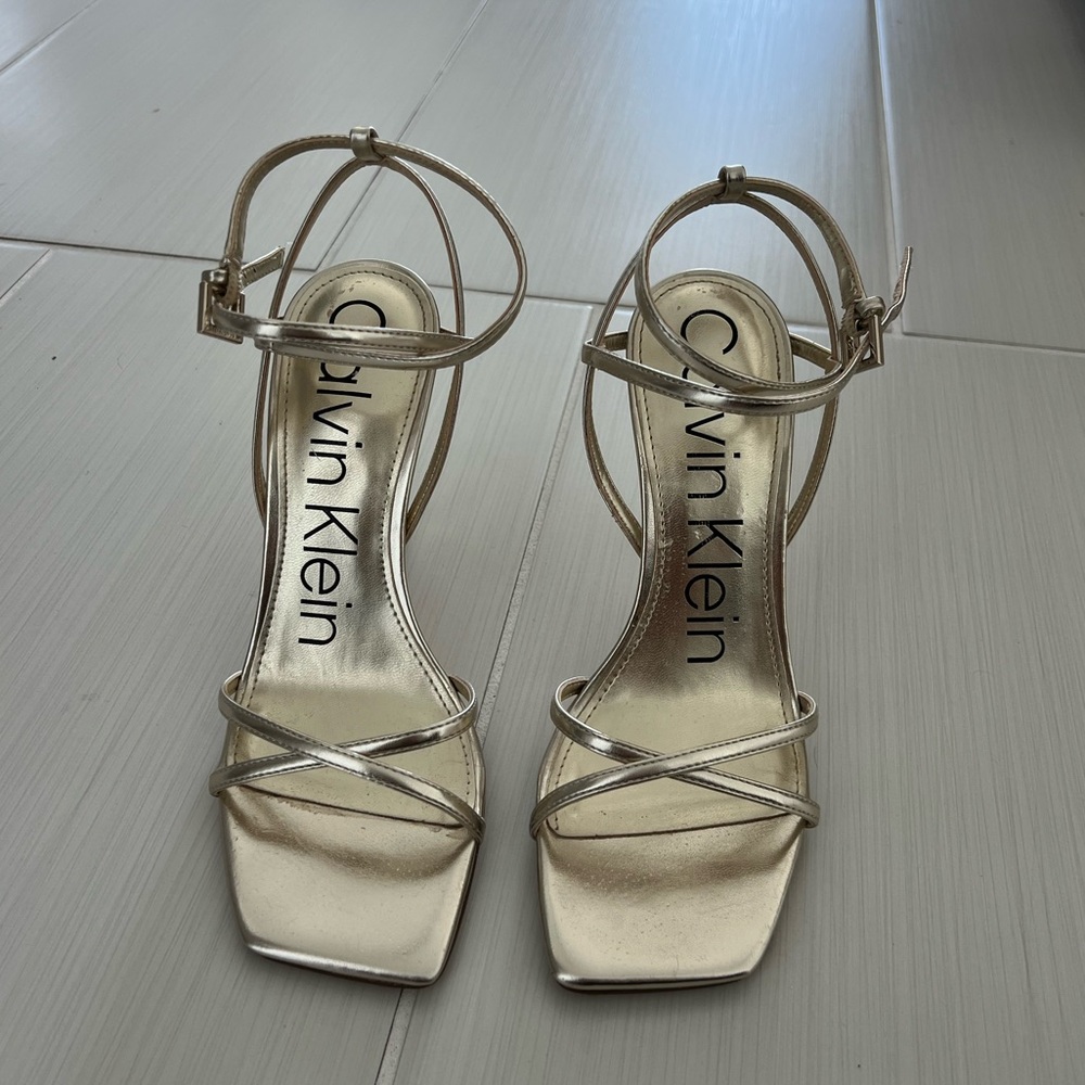 Calvin Klein Gold Heels - Tegin Sandal